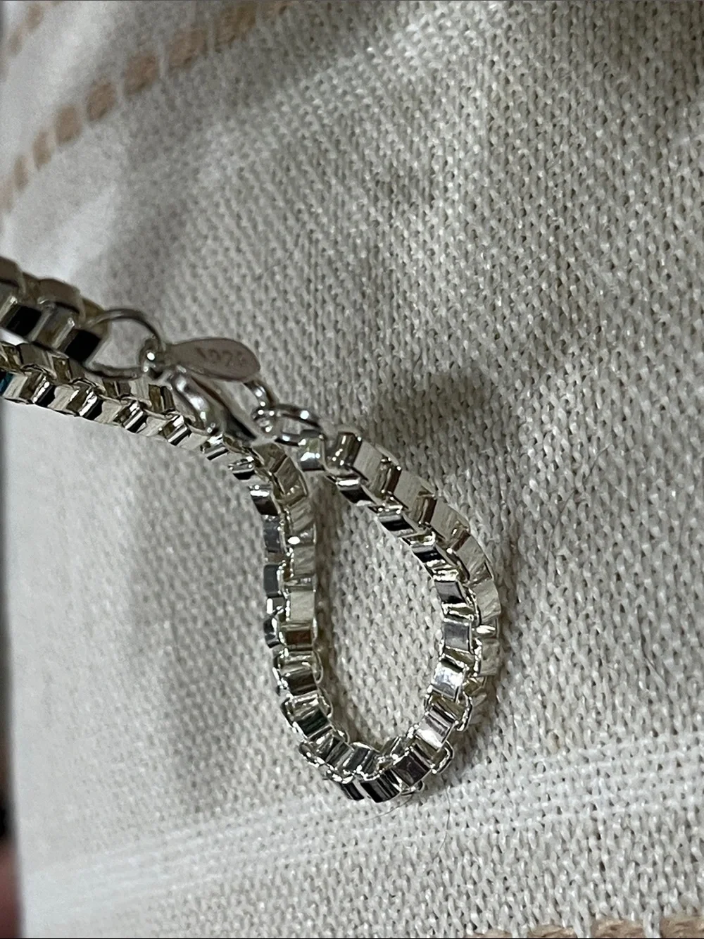 Venetian Sq Box Design Sterling 925 Bracelet ~New~